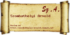 Szombathelyi Arnold névjegykártya