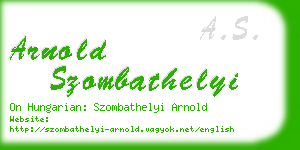 arnold szombathelyi business card